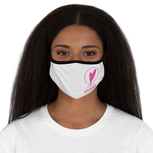 Fabric Face Mask Cover, White with Black Straps (Adult Size)