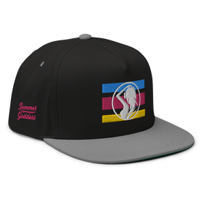 'Beach Stripes' Embroidered Premium Twill Snapback Hat, Multiple Colors (Adjustable Size)