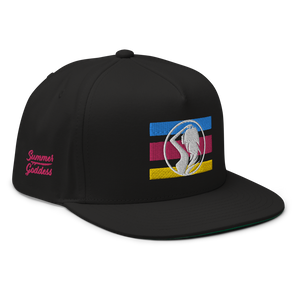 'Beach Stripes' Embroidered Premium Twill Snapback Hat, Multiple Colors (Adjustable Size)