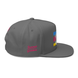 'Beach Stripes' Embroidered Premium Twill Snapback Hat, Multiple Colors (Adjustable Size)