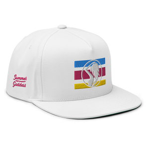 'Beach Stripes' Embroidered Premium Twill Snapback Hat, Multiple Colors (Adjustable Size)