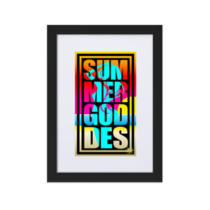 'Beach Goddess' Framed Vertical Poster, Matte Paper with Black Frame (14" x 8.25")