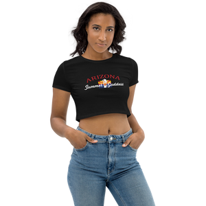 "Arizona" Organic Cotton Relaxed Fit Crop Top, Black (All Sizes)