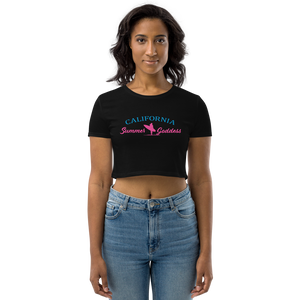 "California" Organic Cotton Relaxed Fit Crop Top, Black or White (All Sizes)