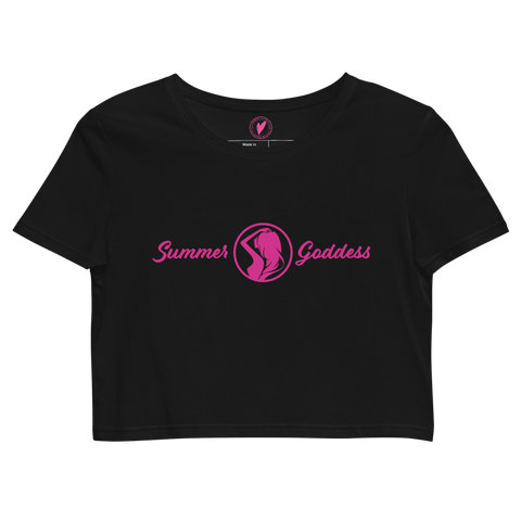 'Sunbather' Organic Cotton Relaxed Fit Crop Top, Black or White (All Sizes)