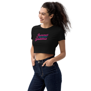 'Tribal Surf' Organic Cotton Relaxed Fit Crop Top, Black or White (All Sizes)