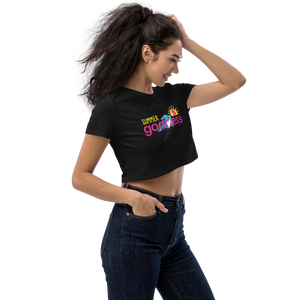 'Guard Tower' Organic Cotton Relaxed Fit Crop Top, Black or White (All Sizes)