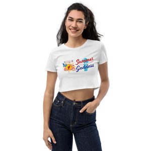 "American" Organic Cotton Relaxed Fit Crop Top, Black or White (All Sizes)