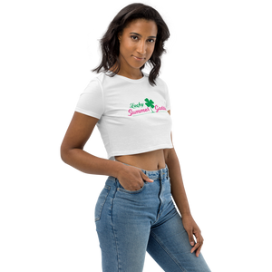 "Lucky Irish" Organic Cotton Relaxed Fit Crop Top, Black or White (All Sizes)