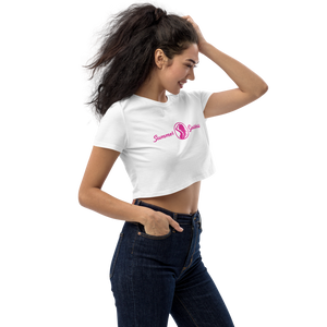 'Sunbather' Organic Cotton Relaxed Fit Crop Top, Black or White (All Sizes)