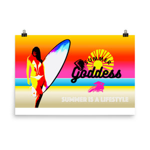 "Summer Is a Lifestyle" Large Horizontal Poster on Premium Photo Paper (36" x 24")