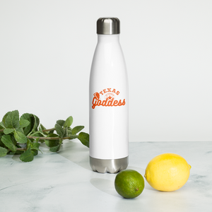 "Texas Goddess" Stainless Steel Insulated Water Bottle, White (17 Oz.)