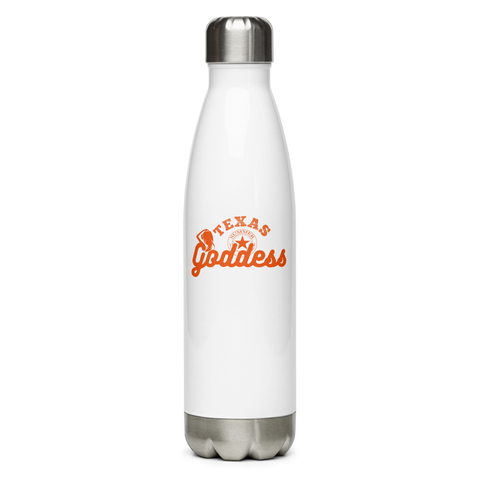 "Texas Goddess" Stainless Steel Insulated Water Bottle, White (17 Oz.)