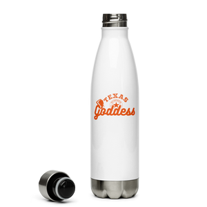 "Texas Goddess" Stainless Steel Insulated Water Bottle, White (17 Oz.)