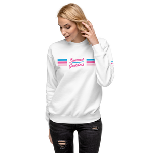 'Surf Stripes' Soft Fleece Pullover Sweater, White or Pink (All Sizes)