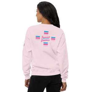 'Surf Stripes' Soft Fleece Pullover Sweater, White or Pink (All Sizes)