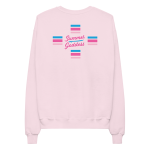 'Surf Stripes' Soft Fleece Pullover Sweater, White or Pink (All Sizes)