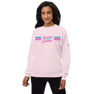 'Surf Stripes' Soft Fleece Pullover Sweater, White or Pink (All Sizes)