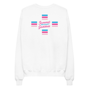 'Surf Stripes' Soft Fleece Pullover Sweater, White or Pink (All Sizes)